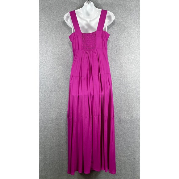 Vince Camuto Dress Womens Small Tier Maxi Sleeveless Smocked Back‎ Flowy Fuchsia - Picture 7 of 16
